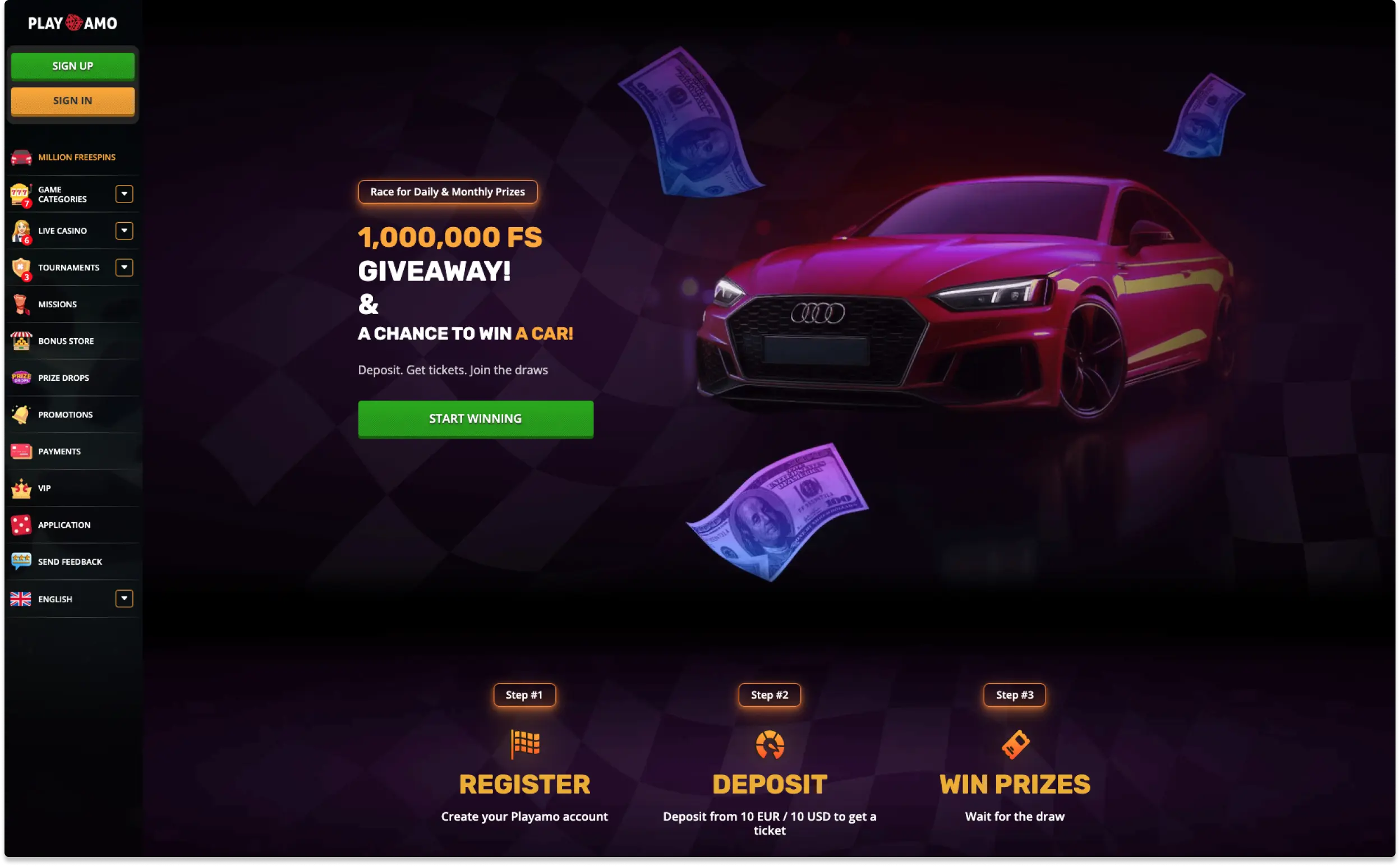 PlayAmo kasinoplattform